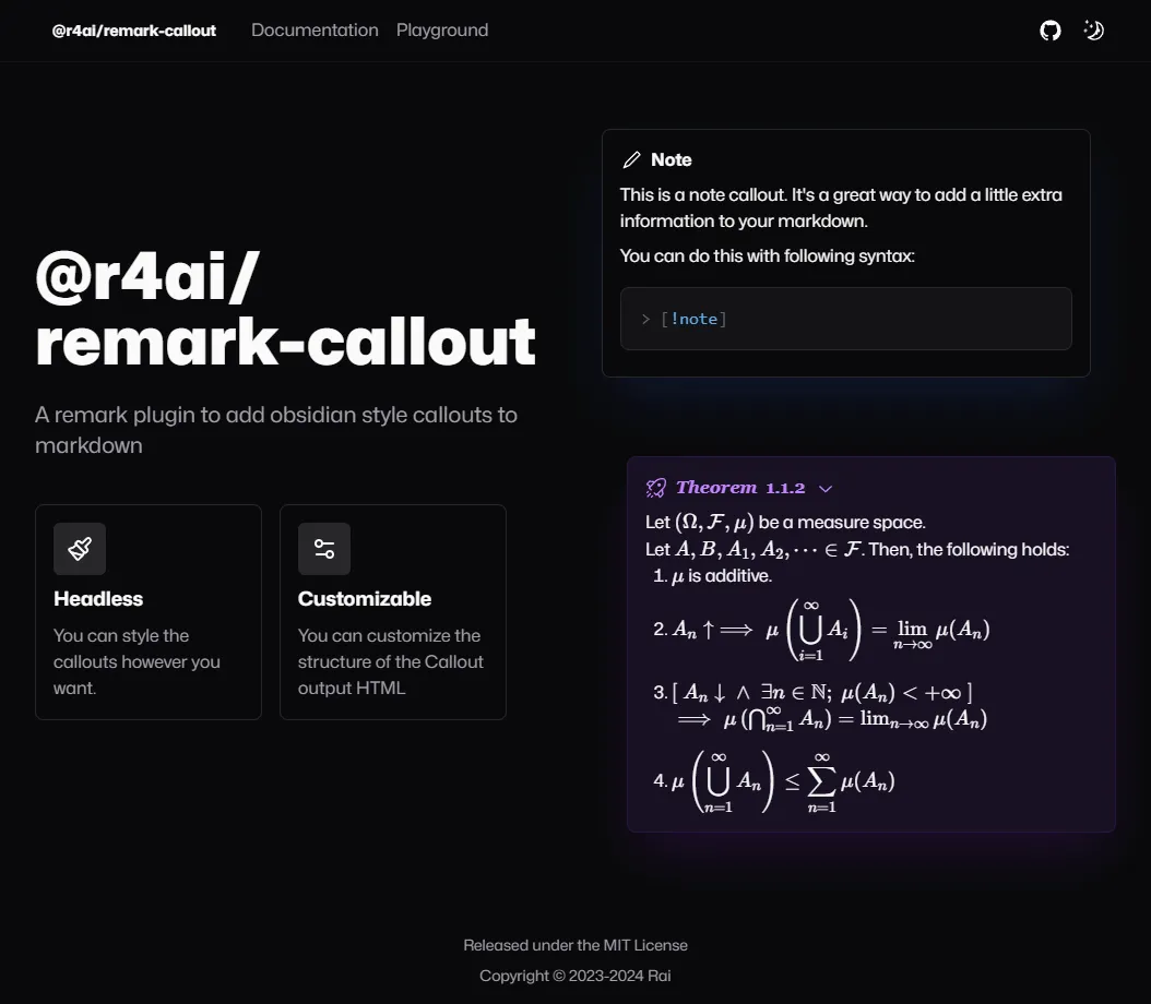 @r4ai/remark-calloutで作成されたサンプル